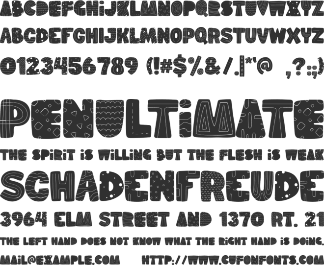 Party Kids font preview