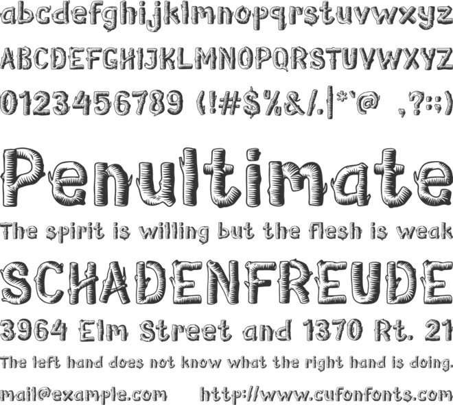 Wooden Log font preview
