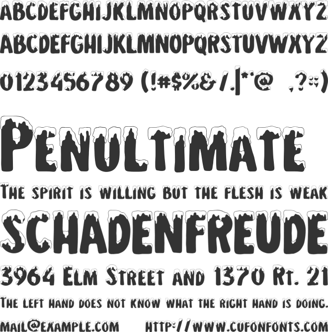 Snowy Season font preview