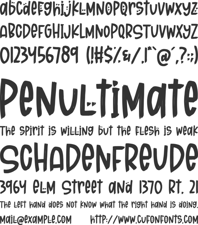 Sunset Story font preview