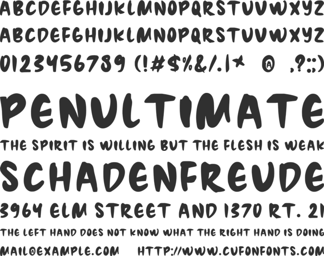 Zombies font preview
