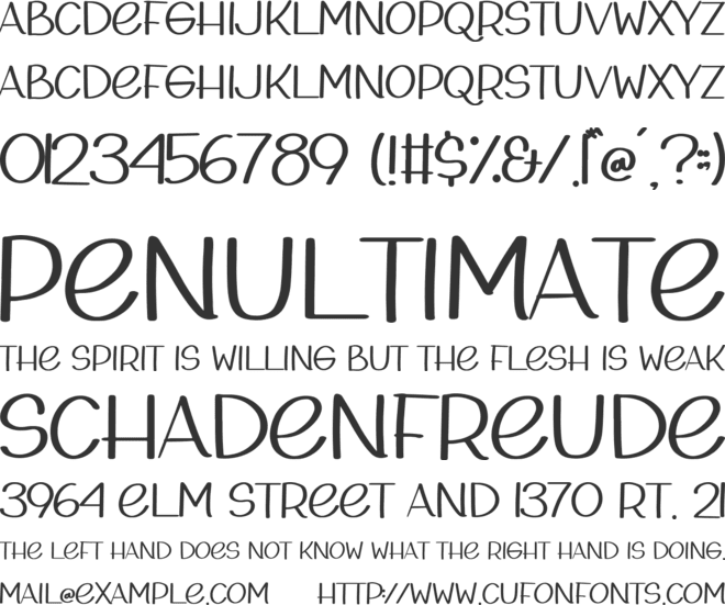 La Rosie font preview