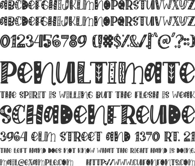 Party Story font preview