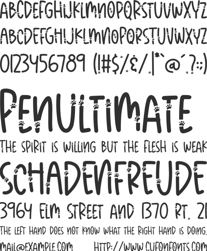 Meow Paw font preview