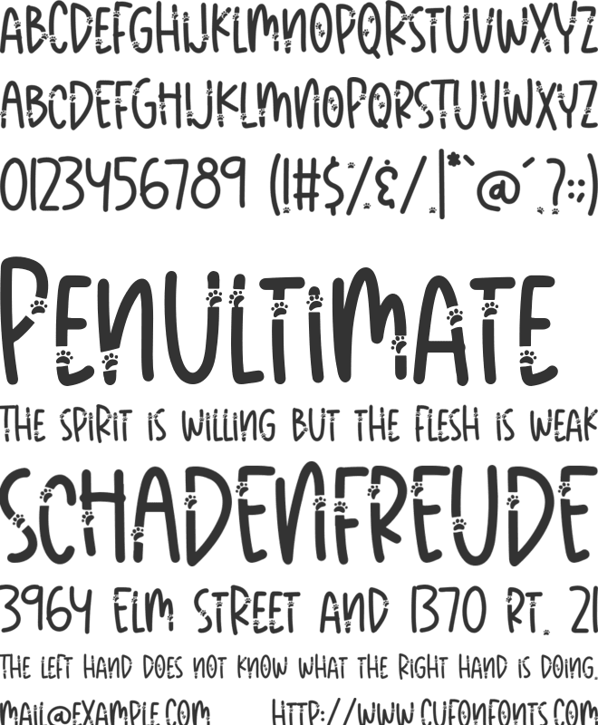 Meow Paw font preview
