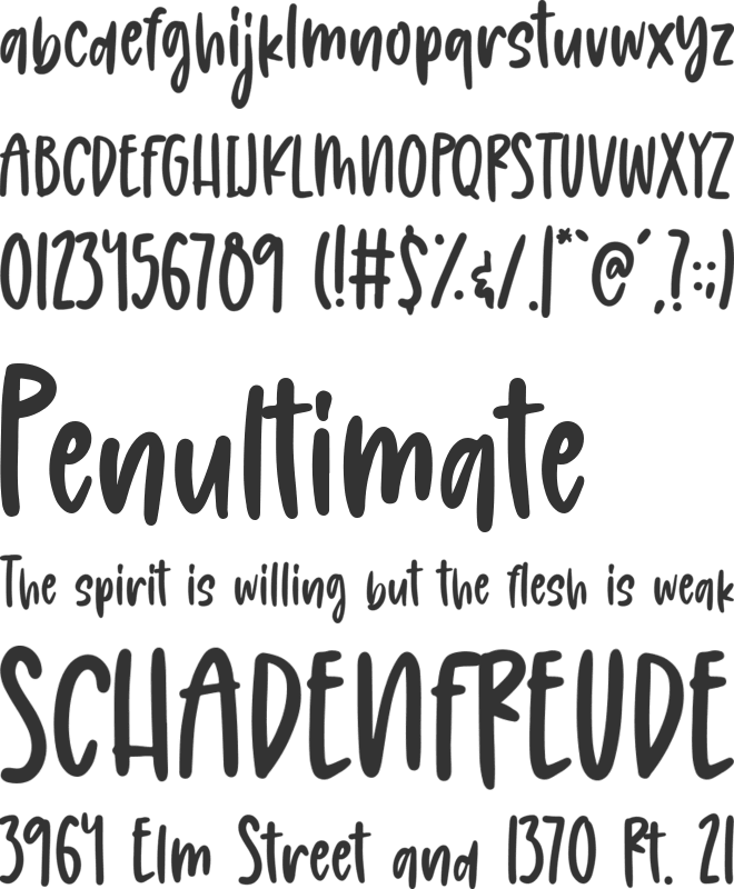 Messy Berry font preview