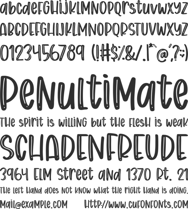 Chunky Bear font preview