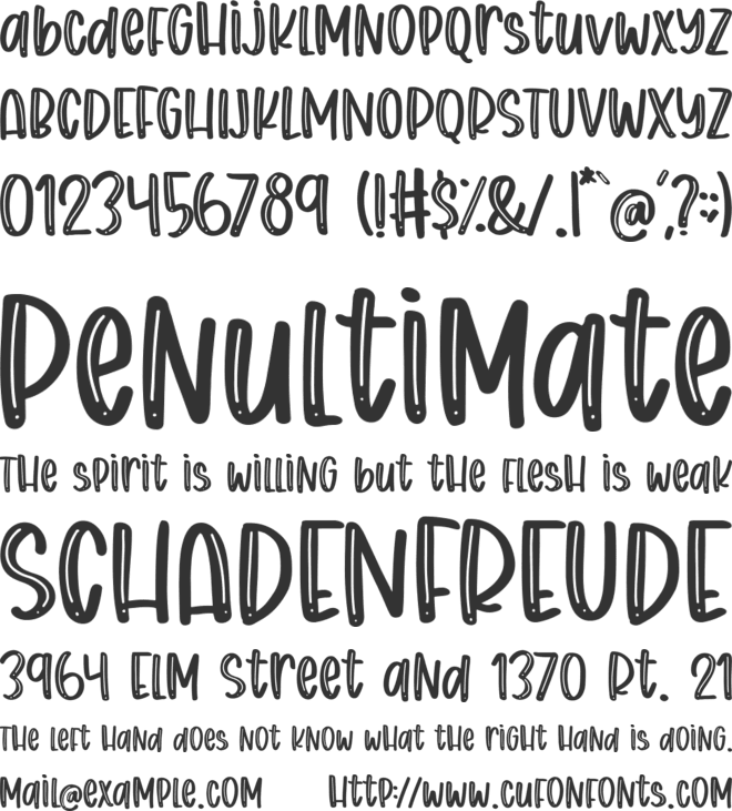 Chunky Bear font preview