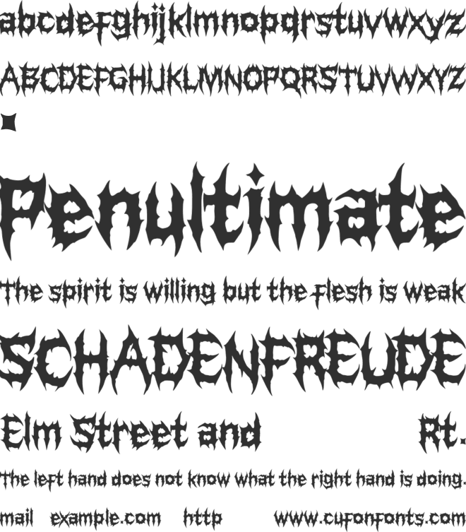 SLAUGHTER OF THE DEATH font preview