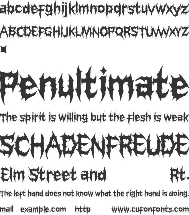 SLAUGHTER OF THE DEATH font preview