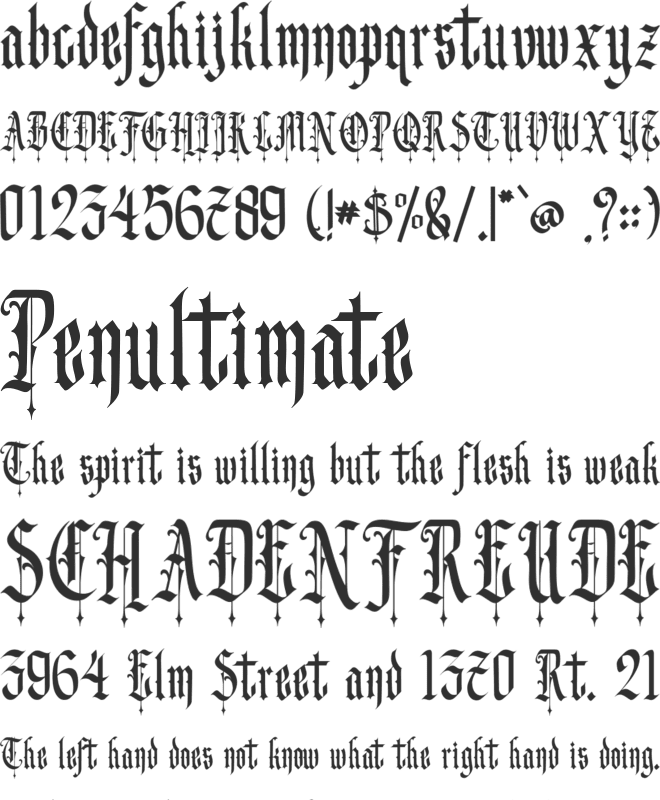 Gematype font preview