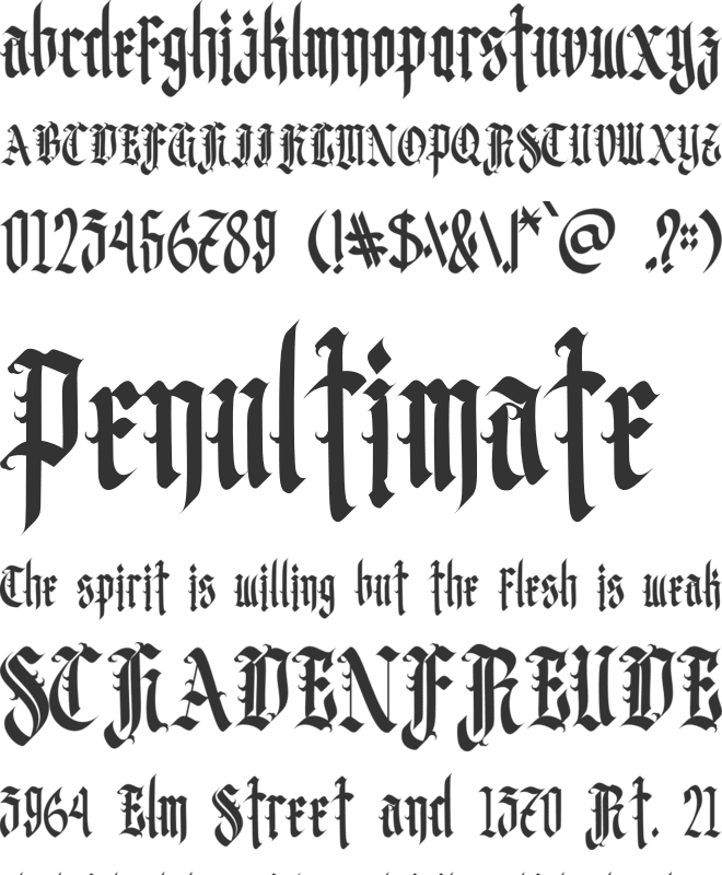 stunegart font preview