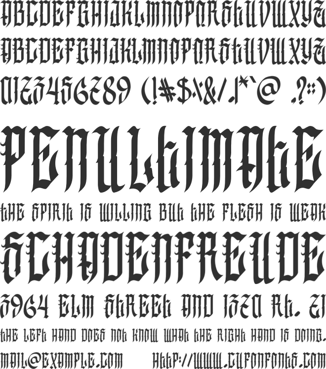 GREENBULL font preview