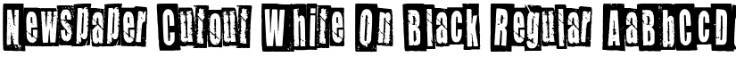 Newspaper Cutout White On Black Regular font