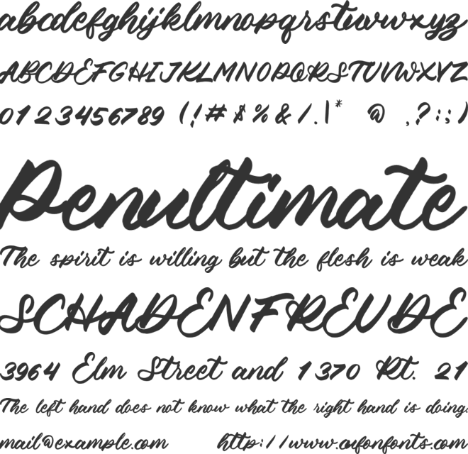 Bathiora font preview