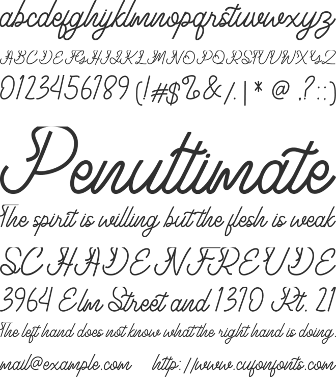 Haristh Shine font preview