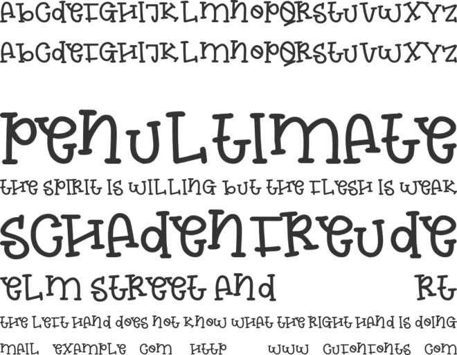 GROW UP font preview