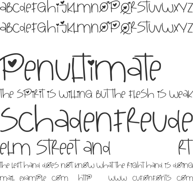 Love Queen font preview