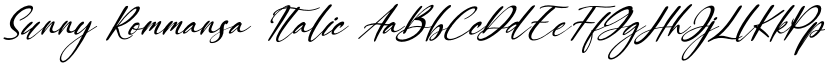 Sunny Rommansa Italic font