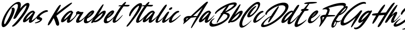 Mas Karebet Italic font