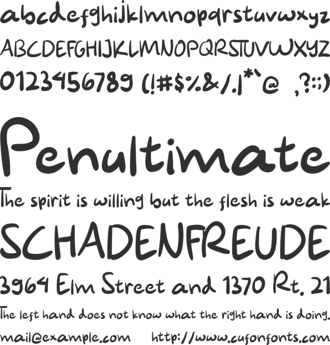 Awkward font preview