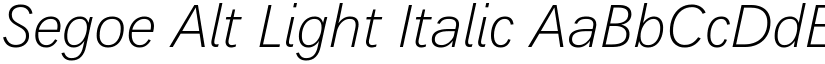 Segoe Alt Light Italic font