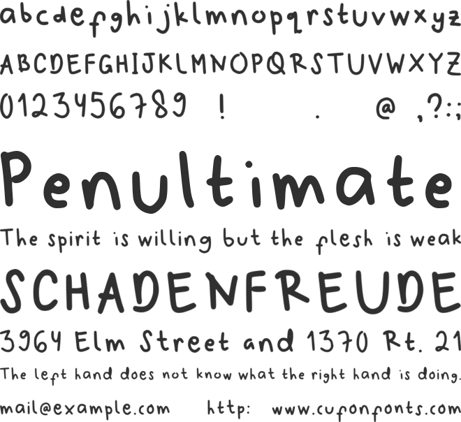 Shelly font preview
