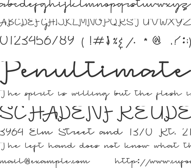 Buttershy font preview