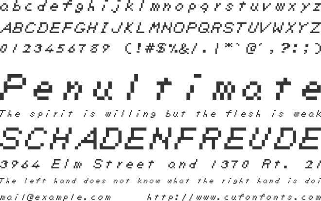Zelda DX font preview