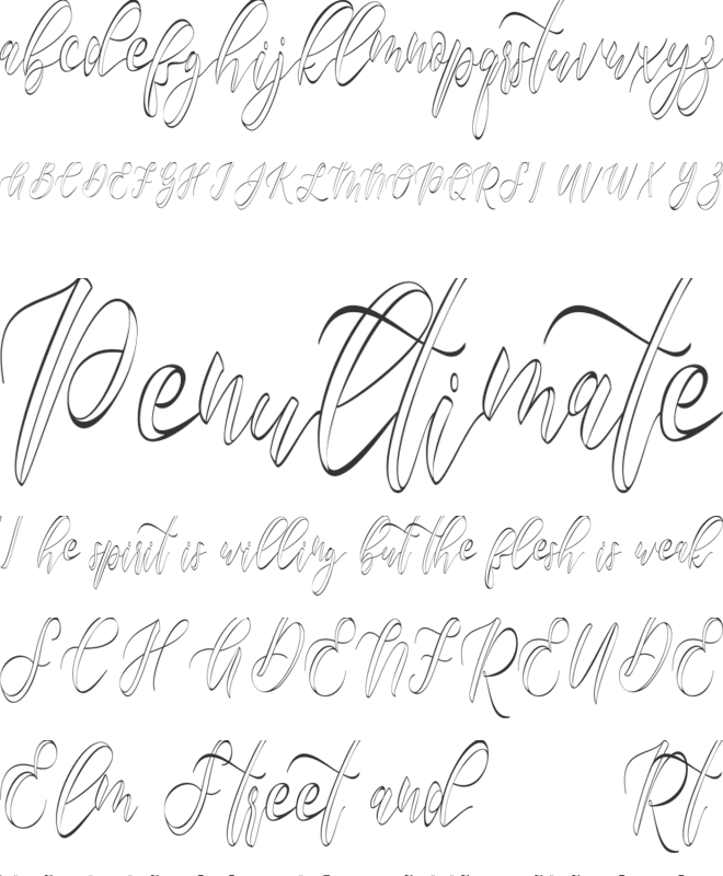 fantasy hollow font preview