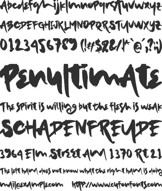 Bethrand font preview