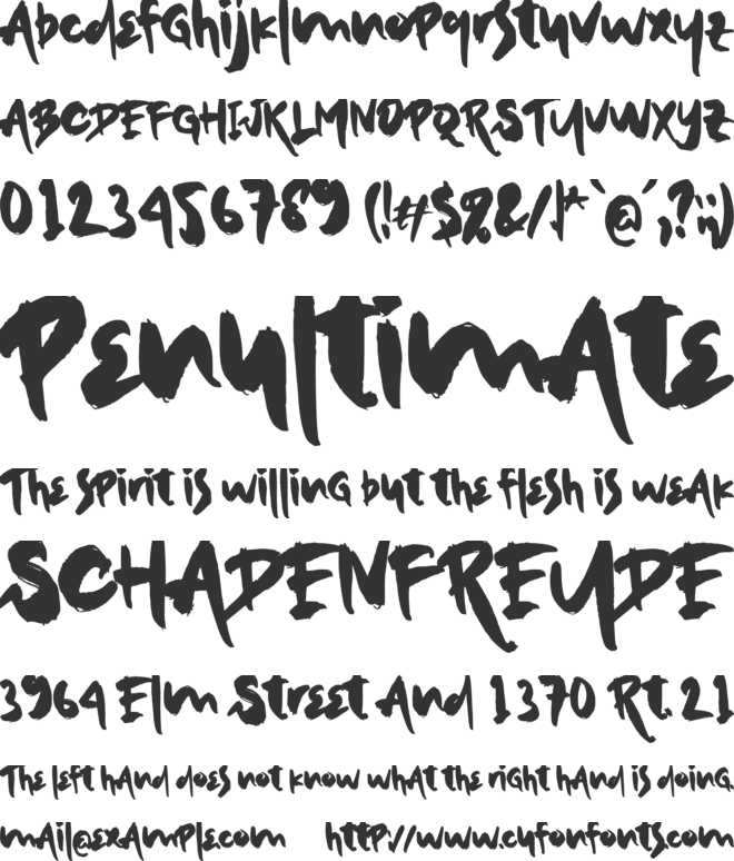 Bethrand font preview