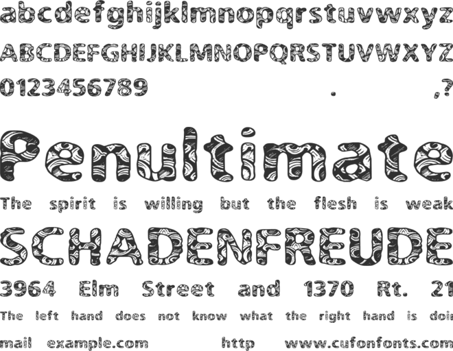 CF Candy Bar PERSO font preview