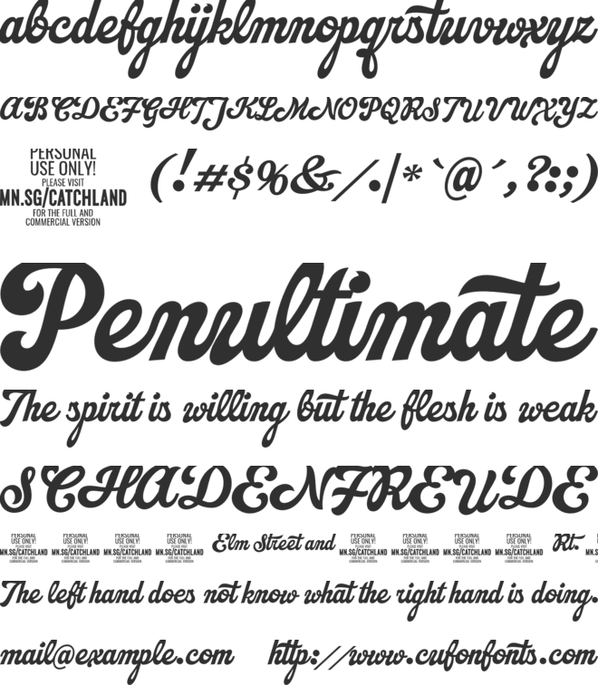 Catchland PERSONAL USE ONLY font preview