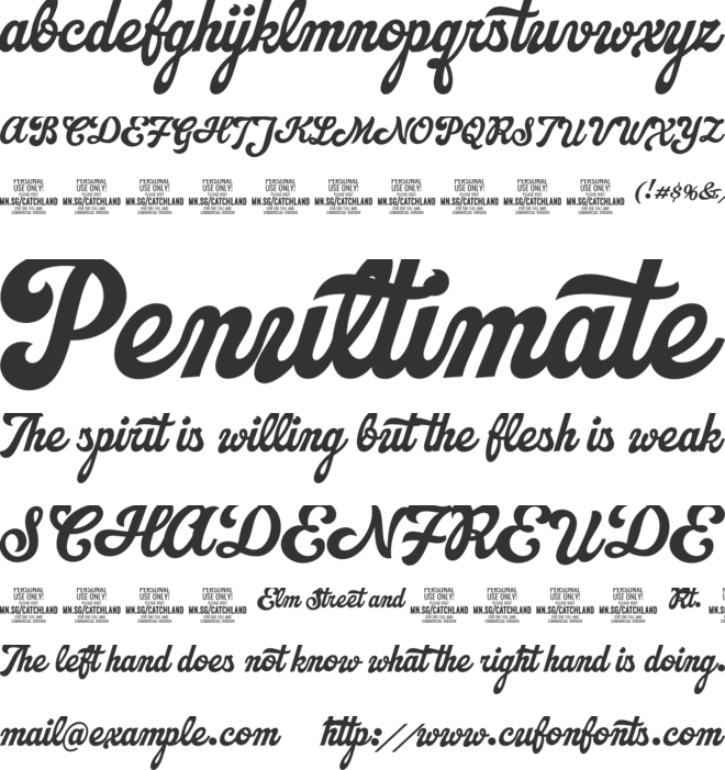 Catchland PERSONAL USE ONLY font preview