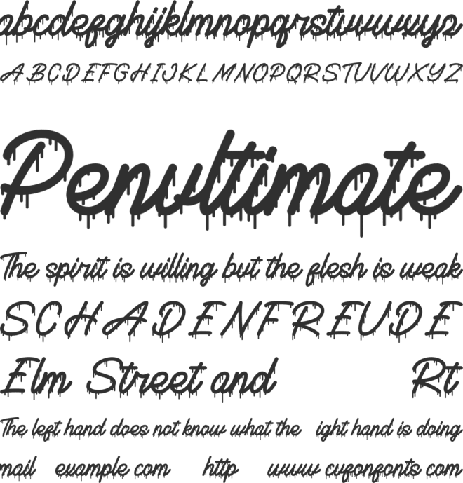 Onedrips font preview