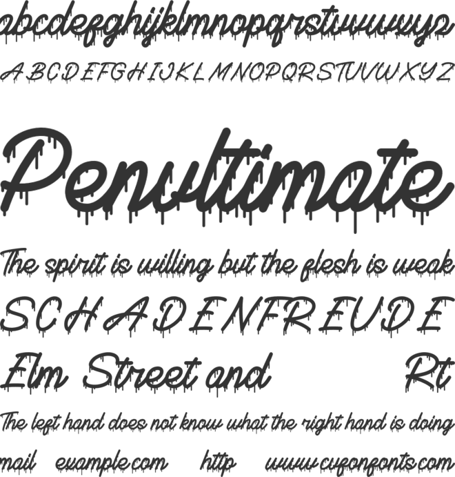 Onedrips font preview