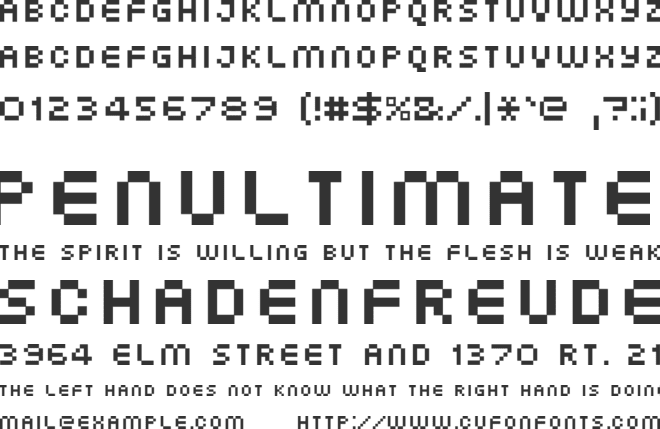 XG Pixo font preview