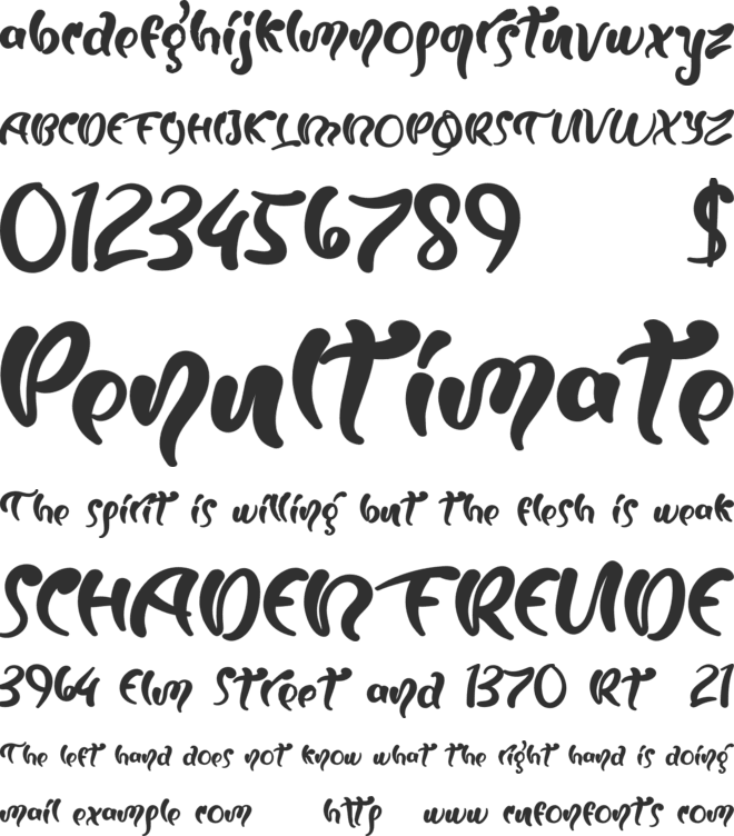 Fruit Squirting free for person font preview