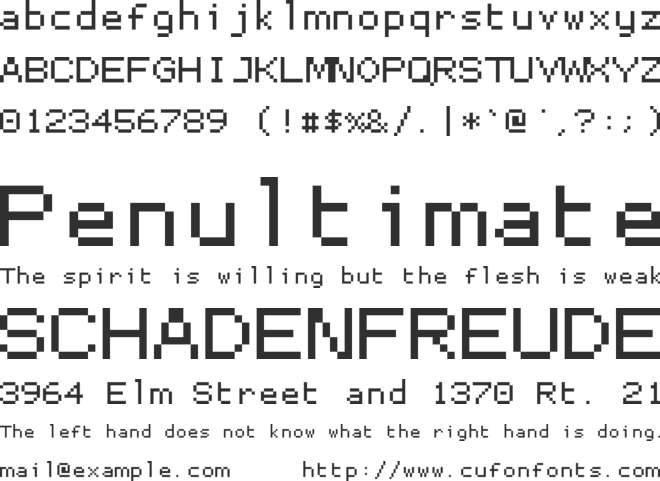 Proggy Small font preview
