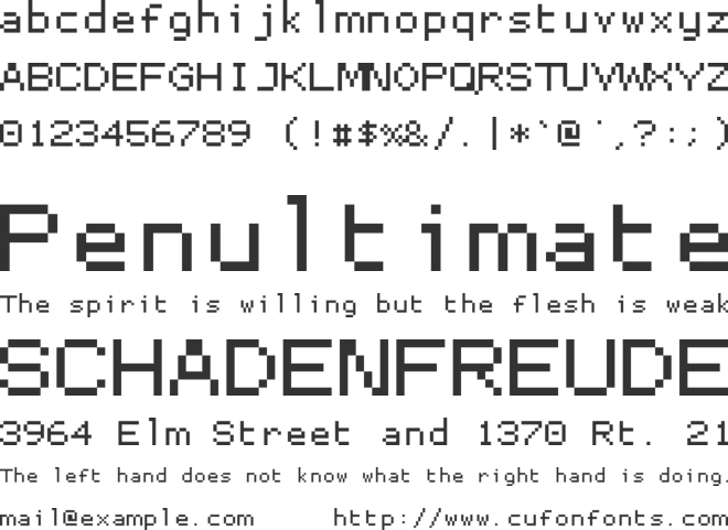 Proggy Small font preview