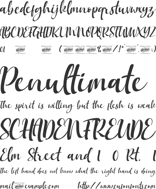 Mokalatte font preview