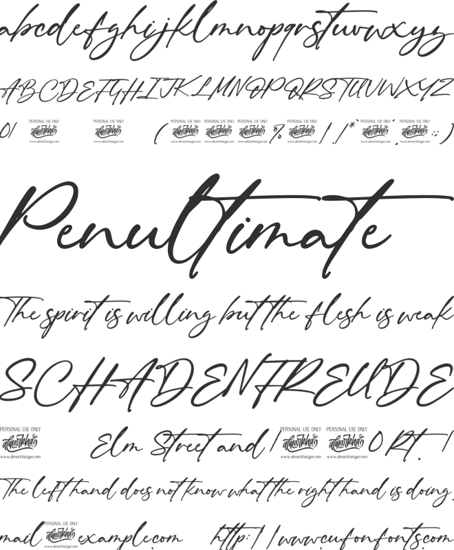 Author Think font preview