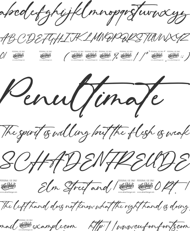 Author Think font preview