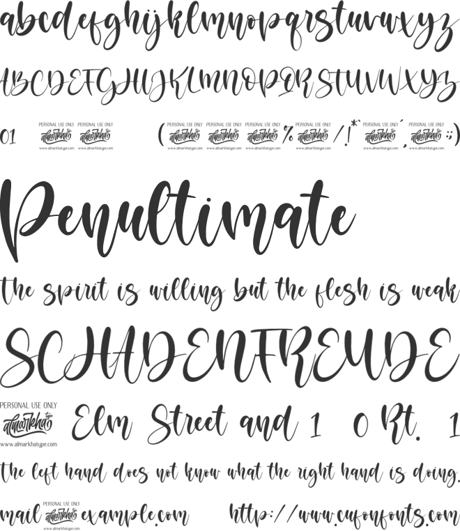 Marriela font preview