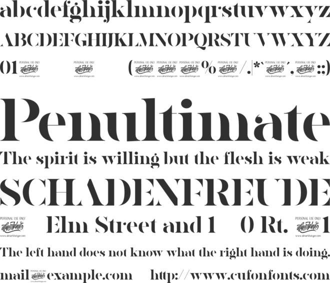 AVONE font preview