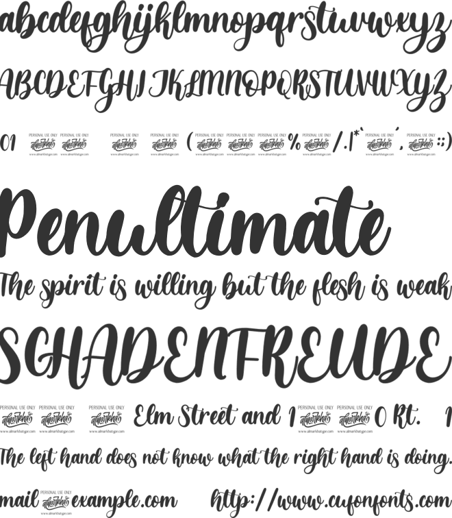 Bellachia font preview