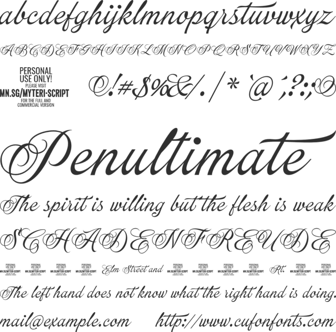 Myteri Script PERSONAL USE ONLY font preview