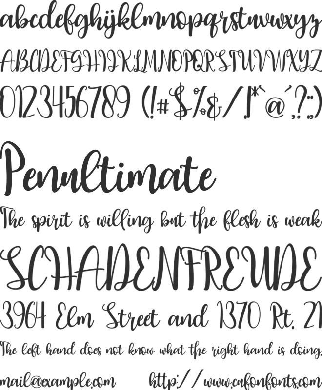 Hunky Dory font preview