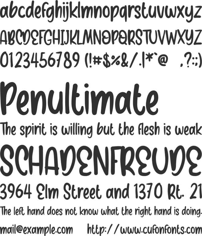 Brownie Cake font preview